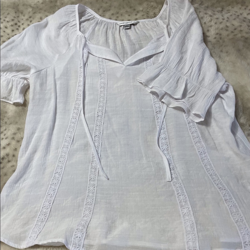 Cool, white top for summer